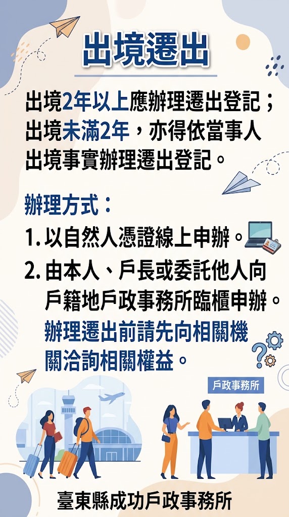 [宣導] 出境遷出登記-詳細內容請按我